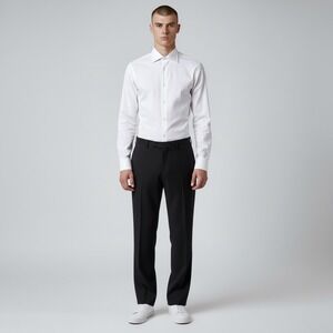 CANALI 1934 Dress Pants Mens 38x29 Black Wool Pleated Trousers Made Italy